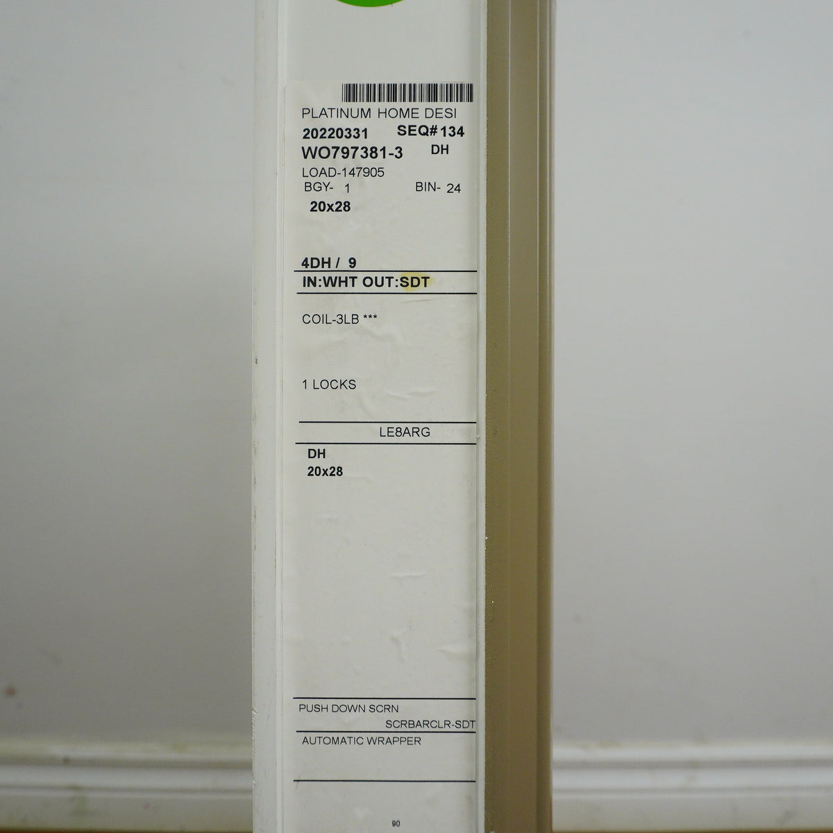 20x28-Inch Double Hung Window in Sandstone with Spring Screen