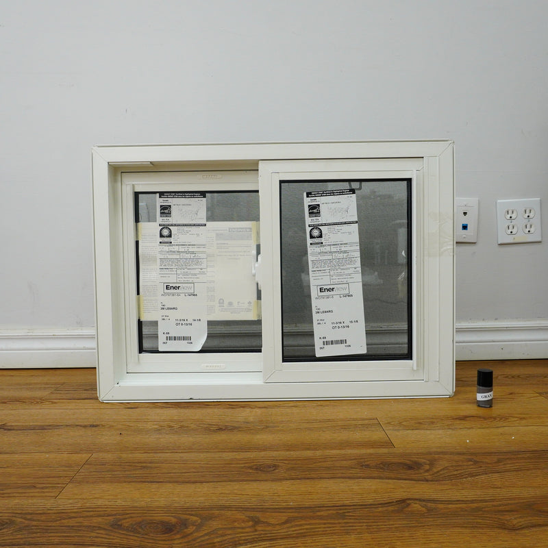 28x20-Inch Double Slider Window in Grey with Spring Screen