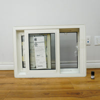 28x20-Inch Double Slider Window in Grey with Spring Screen