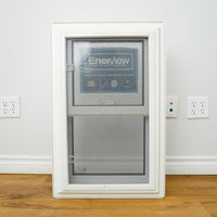 18x28-Inch Double Hung Window in White with Spring Screen