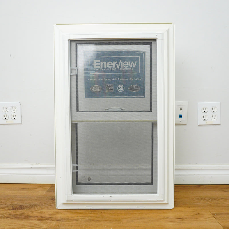 18x28-Inch Double Hung Window in White with Spring Screen