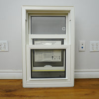 18x28-Inch Double Hung Window in White with Spring Screen