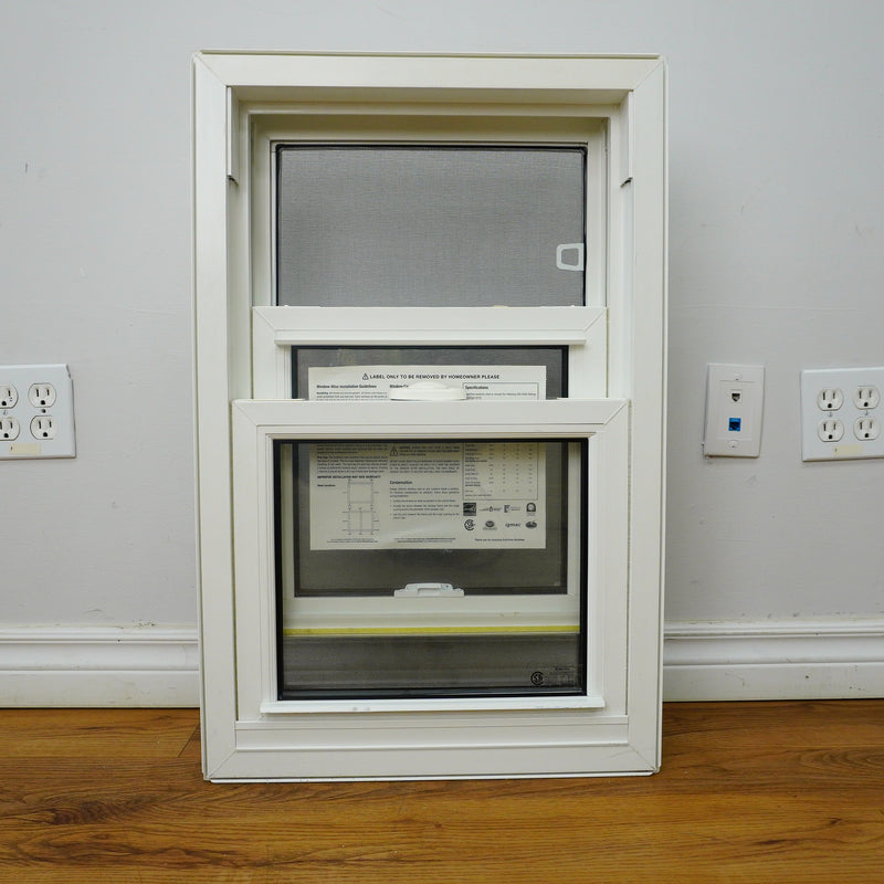 18x28-Inch Double Hung Window in White with Spring Screen