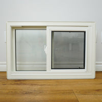 28x18-Inch Single Slider Window in White with Spring Screen