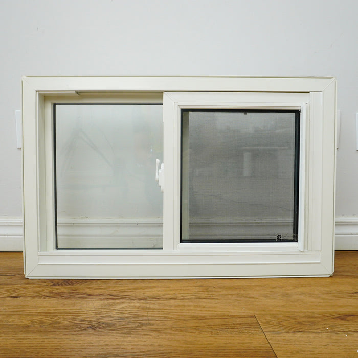 28x18-Inch Single Slider Window in White with Spring Screen