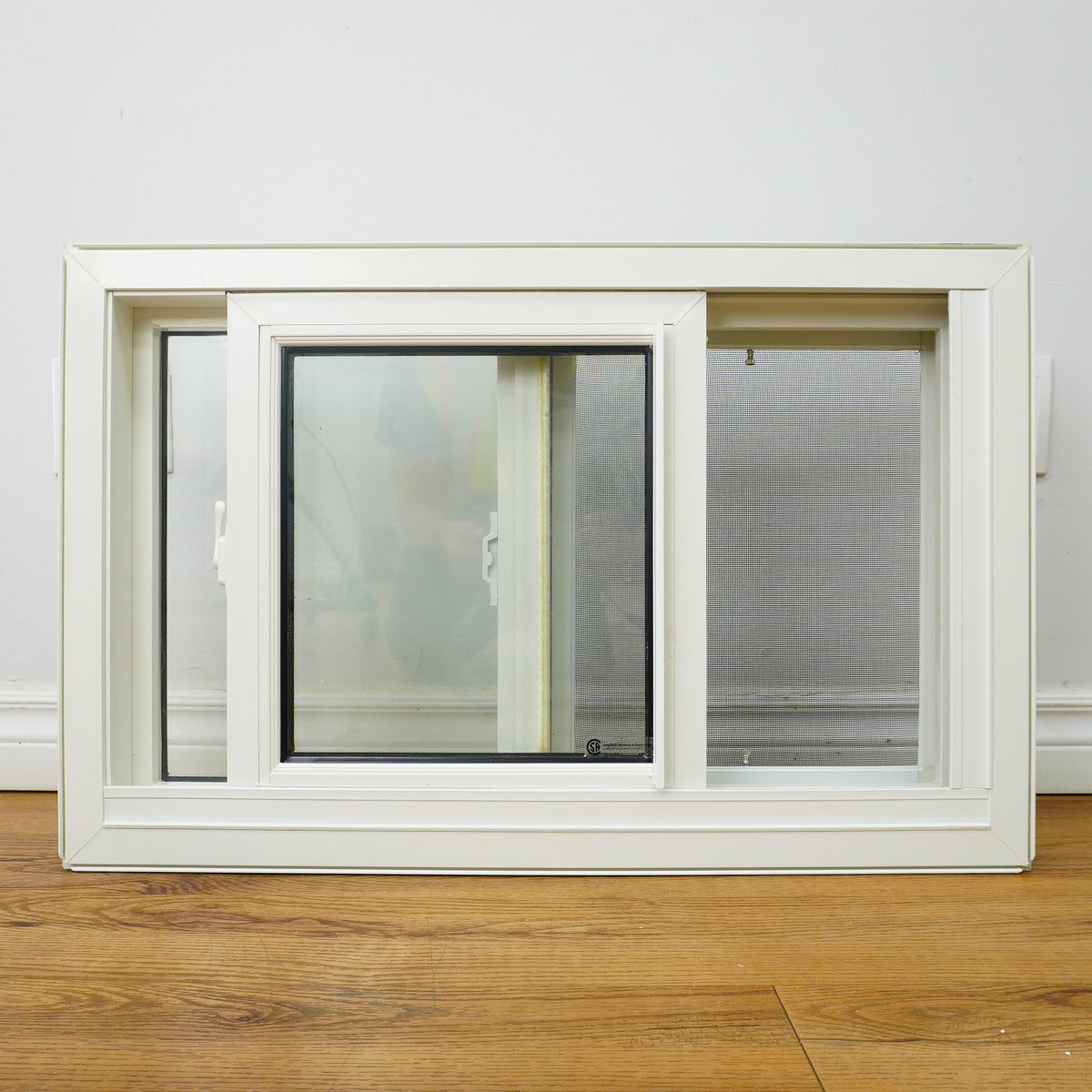 28x18-Inch Single Slider Window in White with Spring Screen
