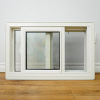 28x18-Inch Single Slider Window in White with Spring Screen