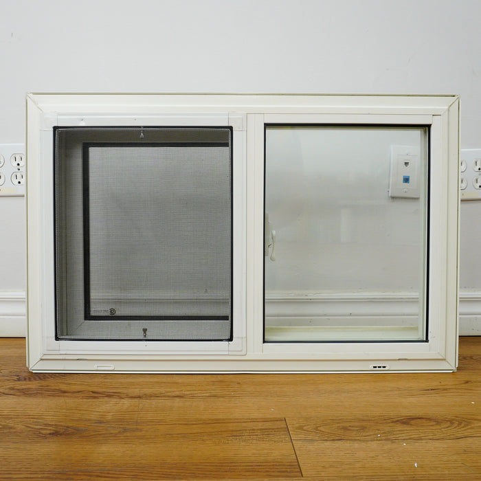 28x18-Inch Single Slider Window in White with Spring Screen