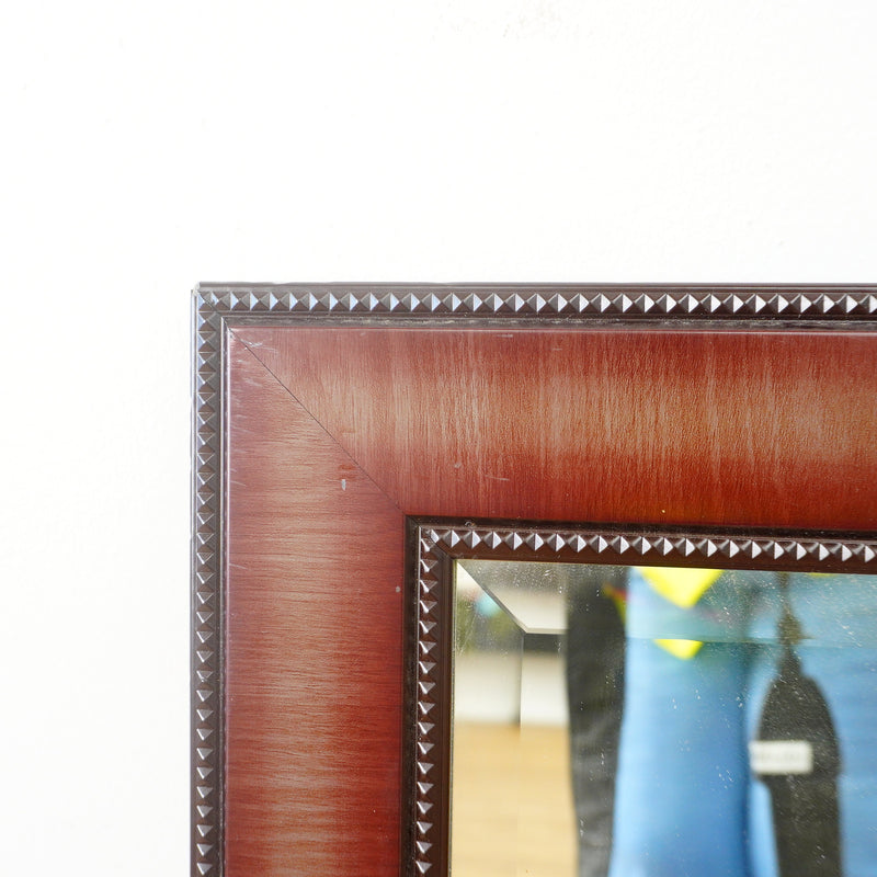 41x29-inch Beveled Horizontal Hanging Mirror with Wood-look Frame