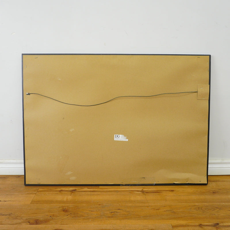 41x29-inch Beveled Horizontal Hanging Mirror with Wood-look Frame