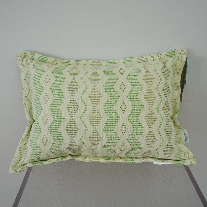 Cream and Green Soft Outdoor Throw Cushion