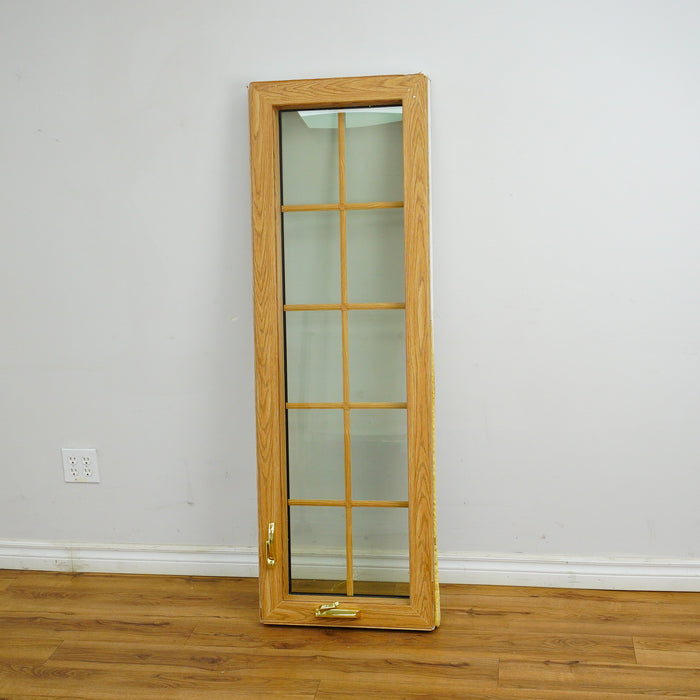 19x60-Inch Laminate Casement Window in Woodgrain Int. White Ext.