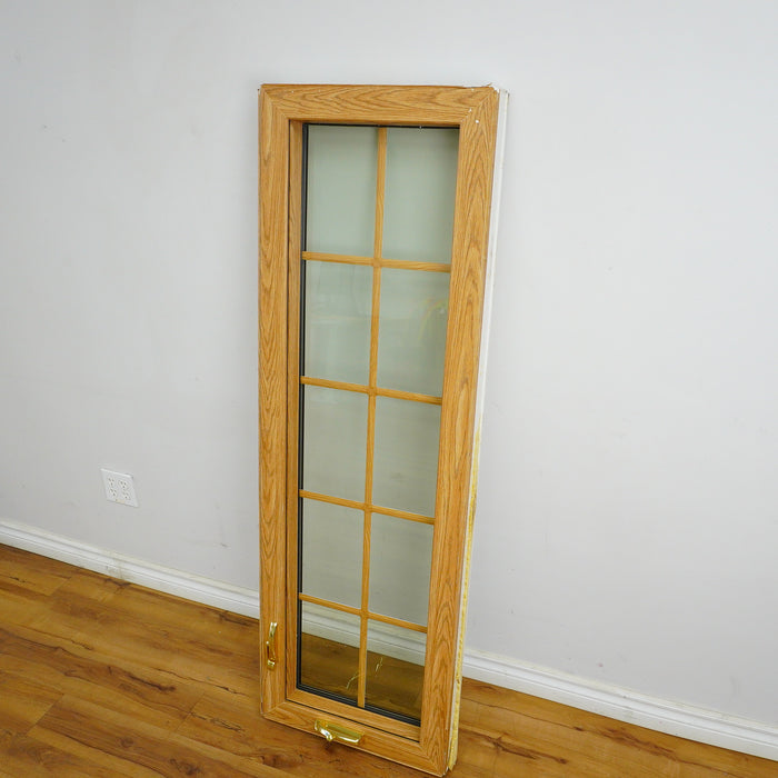 19x60-Inch Laminate Casement Window in Woodgrain Int. White Ext.