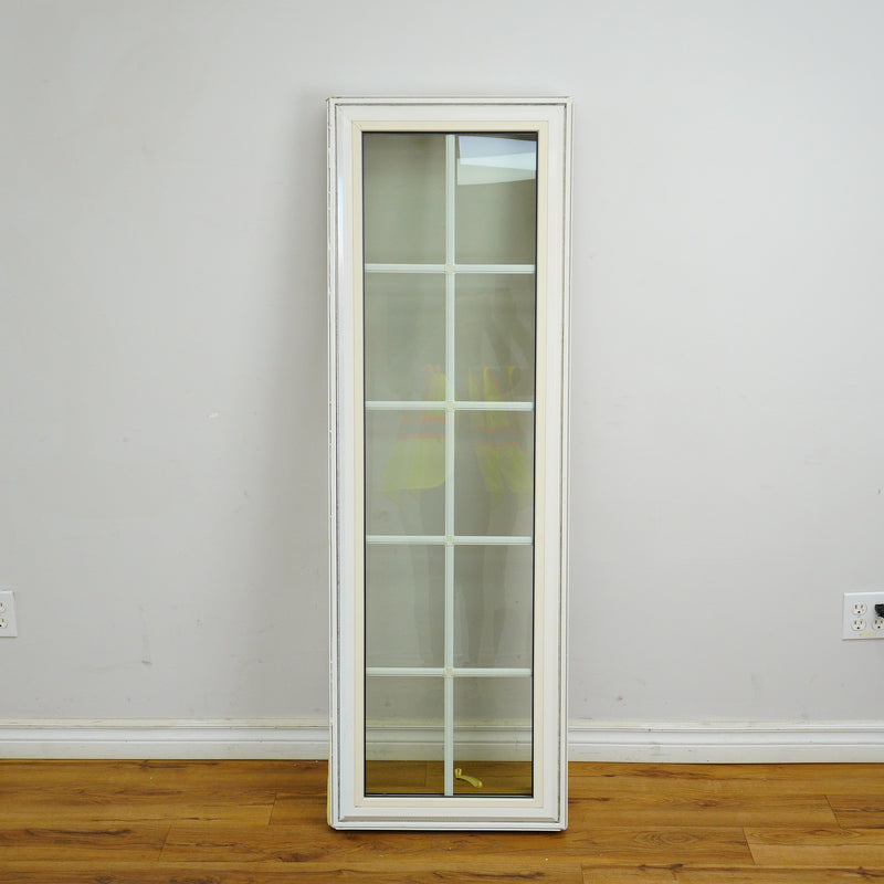 19x60-Inch Laminate Casement Window in Woodgrain Int. White Ext.