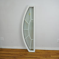 60x17-Inch Fixed Curved Picture Window in White with Pewter accents