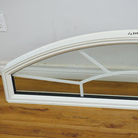 60x17-Inch Fixed Curved Picture Window in White with Pewter accents