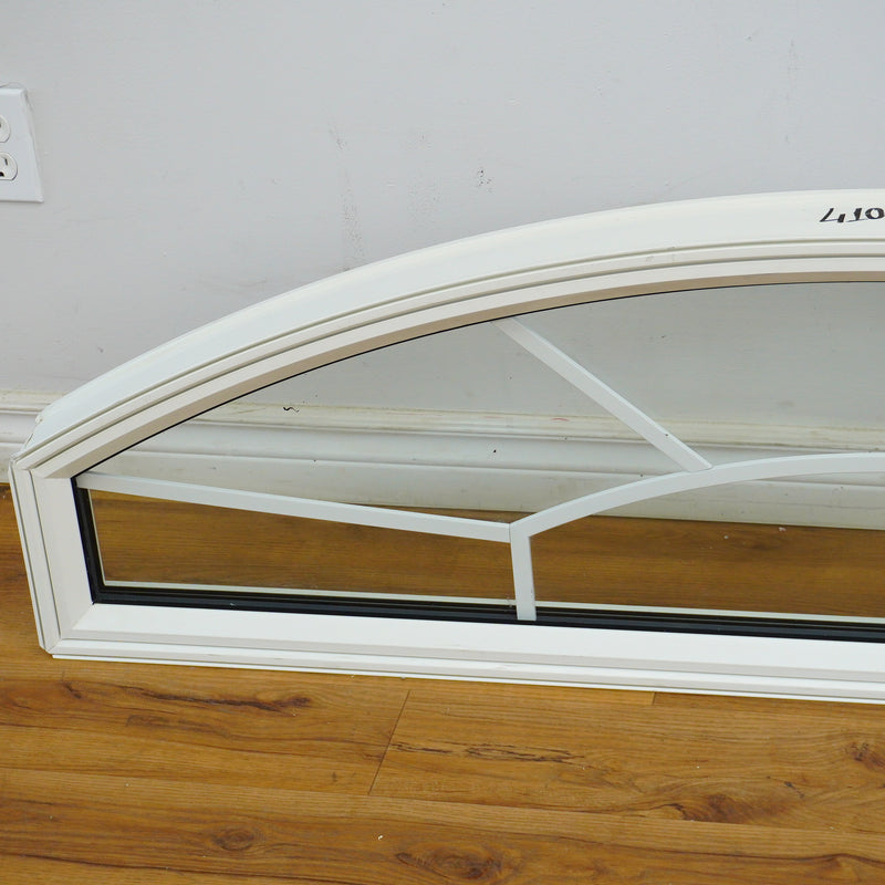 60x17-Inch Fixed Curved Picture Window in White with Pewter accents