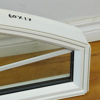 60x17-Inch Fixed Curved Picture Window in White with Pewter accents