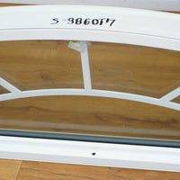 60x17-Inch Fixed Curved Picture Window in White with Pewter accents