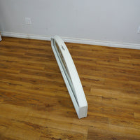 60x17-Inch Fixed Curved Picture Window in White with Pewter accents