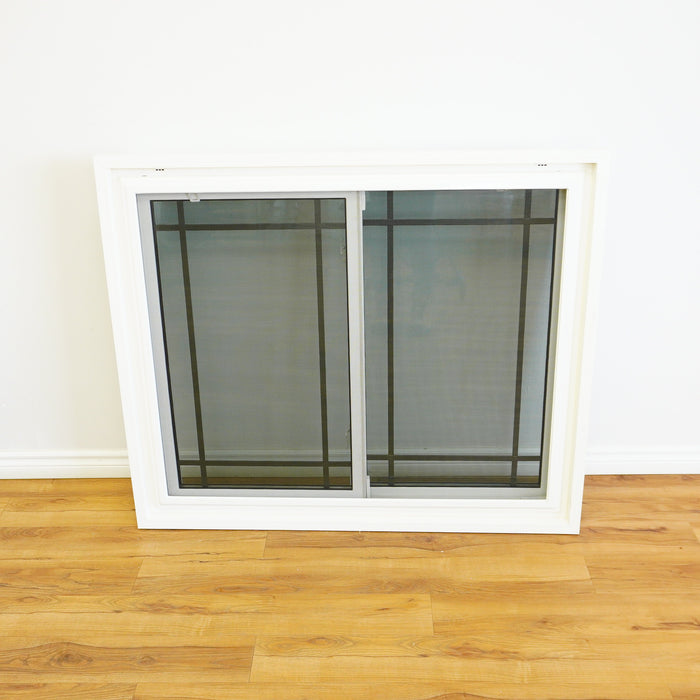 48x40-inch White Double Slider Window with Pewter Accents