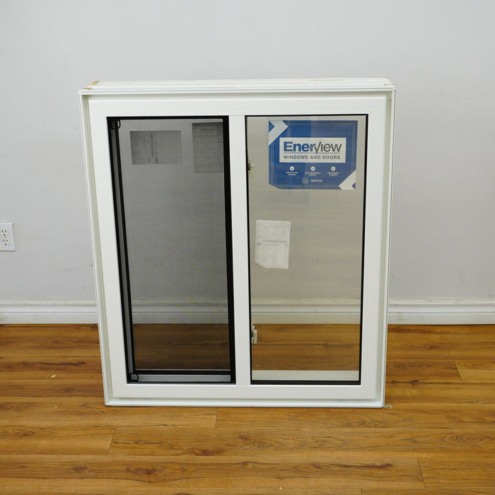 35x40-Inch Single Slider Window in White with Spring Screen