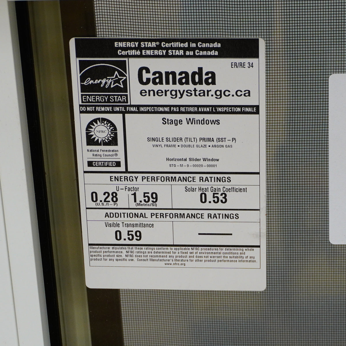 35x40-Inch Single Slider Window in White with Spring Screen