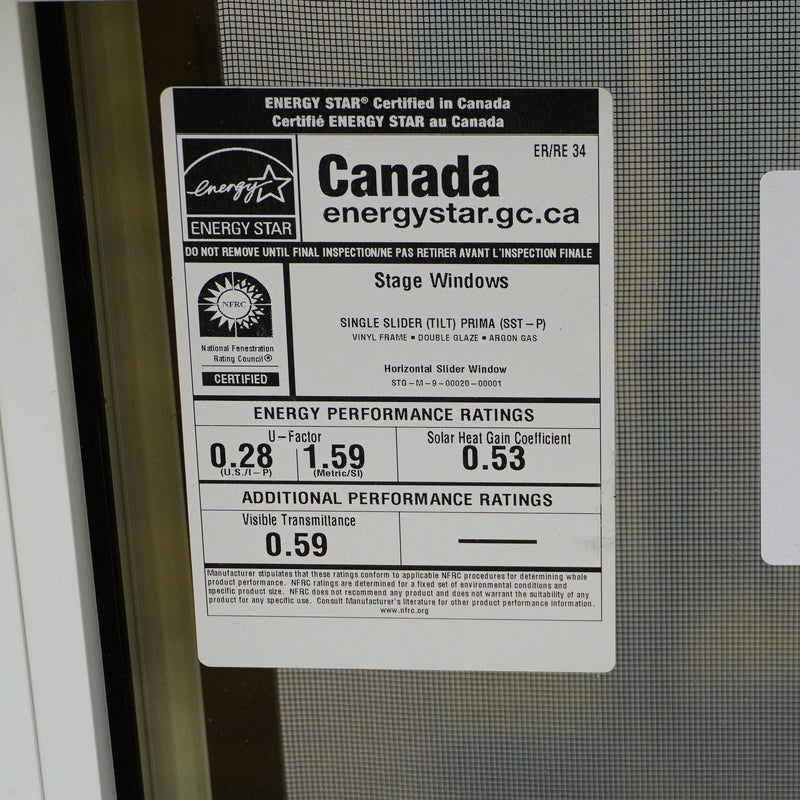 35x40-Inch Single Slider Window in White with Spring Screen