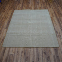 7.4 x 6 ft Beige Woven Flatweave Area Rug – Rounded Edge Finish