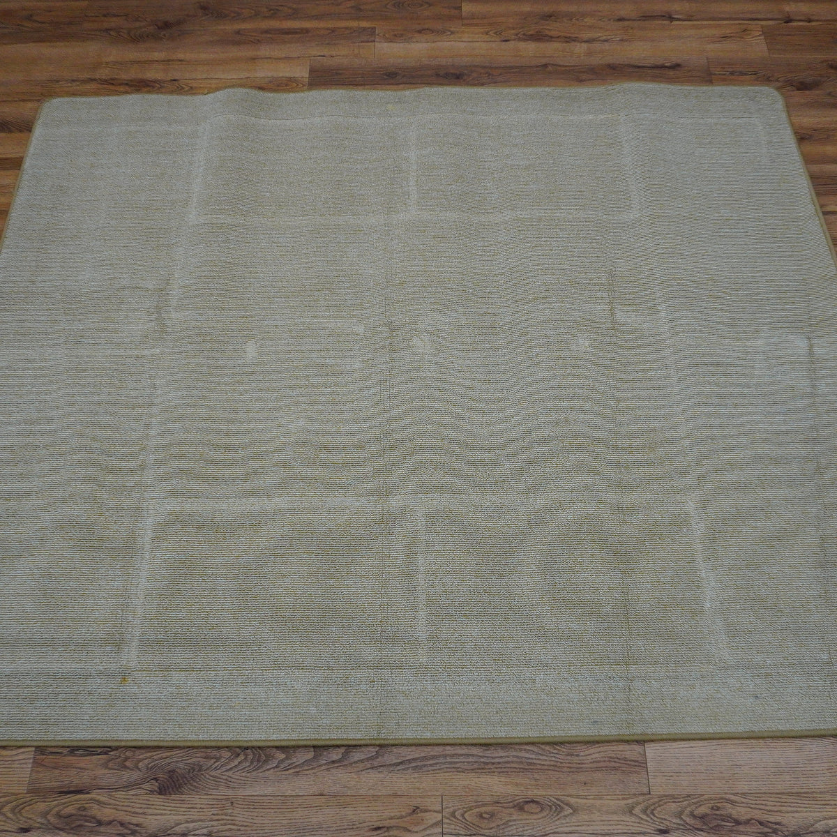 7.4 x 6 ft Beige Woven Flatweave Area Rug – Rounded Edge Finish