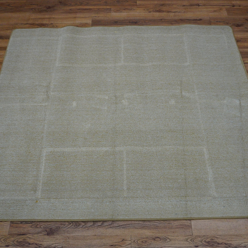 7.4 x 6 ft Beige Woven Flatweave Area Rug – Rounded Edge Finish