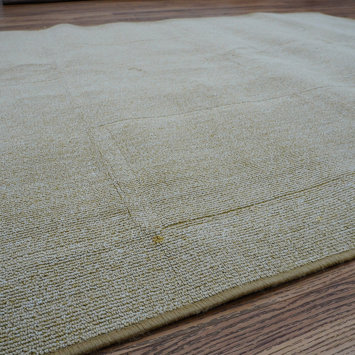 7.4 x 6 ft Beige Woven Flatweave Area Rug – Rounded Edge Finish