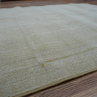 7.4 x 6 ft Beige Woven Flatweave Area Rug – Rounded Edge Finish