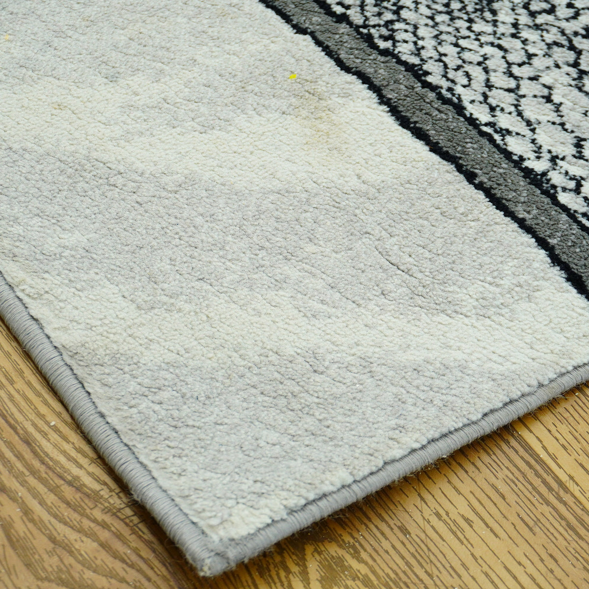 10.5 x 7.9 ft Abstract Wave Pattern Area Rug – Black, White & Gray
