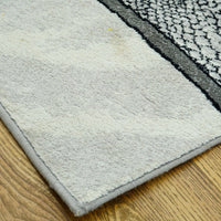 10.5 x 7.9 ft Abstract Wave Pattern Area Rug – Black, White & Gray