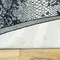 10.5 x 7.9 ft Abstract Wave Pattern Area Rug – Black, White & Gray