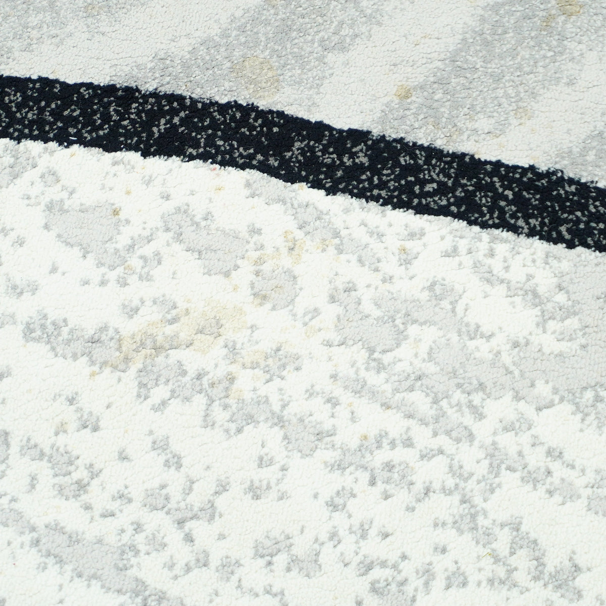 10.5 x 7.9 ft Abstract Wave Pattern Area Rug – Black, White & Gray