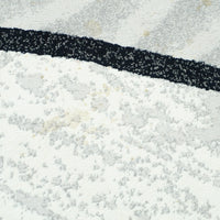 10.5 x 7.9 ft Abstract Wave Pattern Area Rug – Black, White & Gray