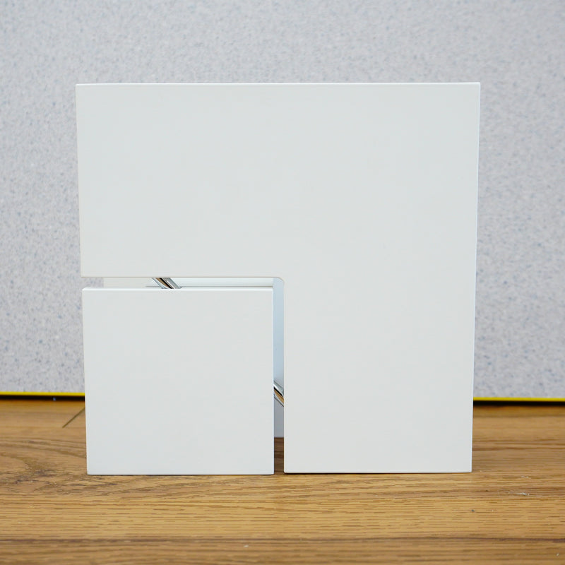 7-Inch Square Puzzle LED Wall Sconce in White with Twisting Design