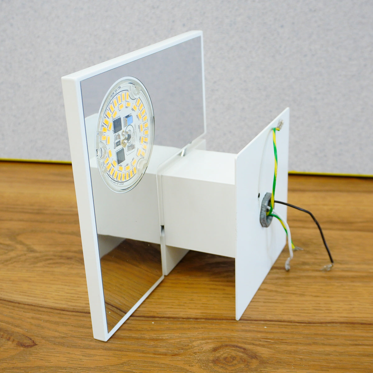 7-Inch Square Puzzle LED Wall Sconce in White with Twisting Design