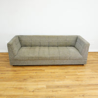 82-Inch Gray Tufted Upholstered Sofa with Low-Profile Seat