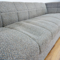 82-Inch Gray Tufted Upholstered Sofa with Low-Profile Seat