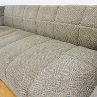 82-Inch Gray Tufted Upholstered Sofa with Low-Profile Seat