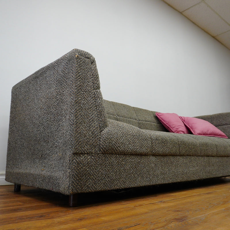 82-Inch Gray Tufted Upholstered Sofa with Low-Profile Seat