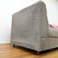 82-Inch Gray Tufted Upholstered Sofa with Low-Profile Seat