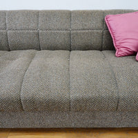 82-Inch Gray Tufted Upholstered Sofa with Low-Profile Seat