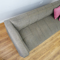 82-Inch Gray Tufted Upholstered Sofa with Low-Profile Seat