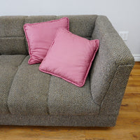 82-Inch Gray Tufted Upholstered Sofa with Low-Profile Seat