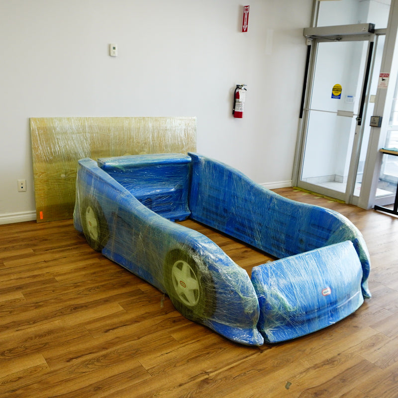 50 x 92 x 27-Inch – Blue Car-Themed Children’s Bed Frame