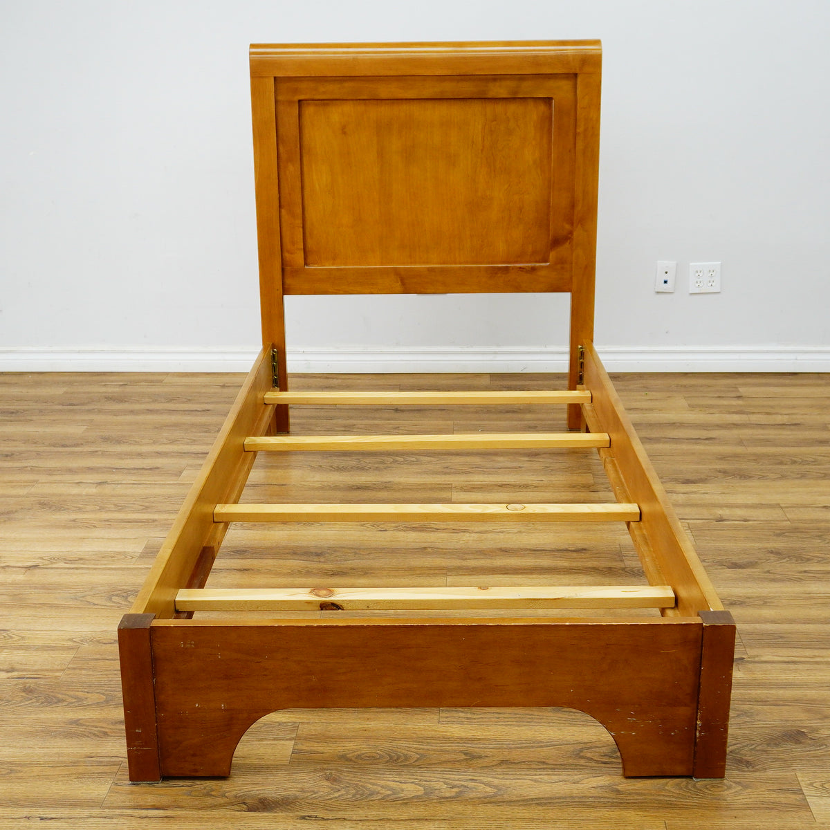 42 x 78 x 29-Inch – Light Wood Slatted Bed Frame